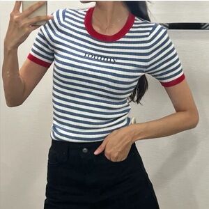 Tommy Hilfiger Small New Slim Ribbed Short Sleeve